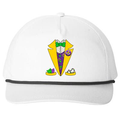 Mardi Gras Tuxedo Snapback Five-Panel Rope Hat