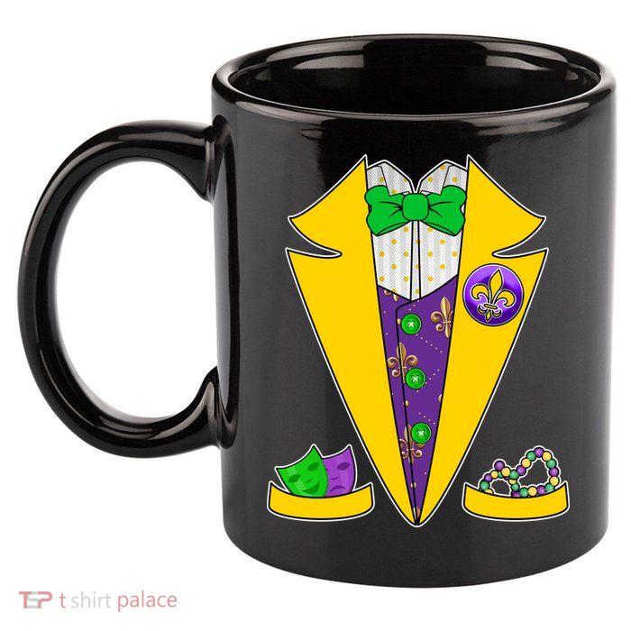 Mardi Gras Tuxedo 11oz C Handle Ceramic Mug