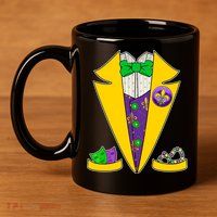 Mardi Gras Tuxedo 11oz C Handle Ceramic Mug