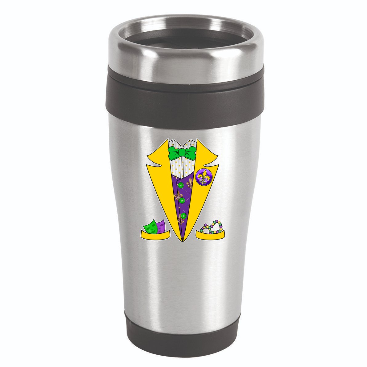 Mardi Gras Tuxedo 16oz Travel Tumbler
