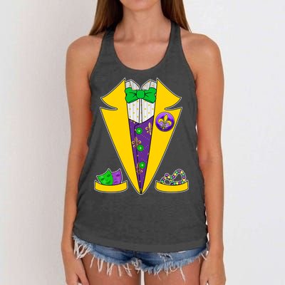 Mardi Gras Tuxedo Women's Knotted Racerback Tank