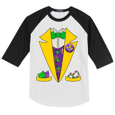 Mardi Gras Tuxedo Kids Colorblock Raglan Jersey