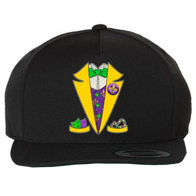 Mardi Gras Tuxedo Wool Snapback Cap