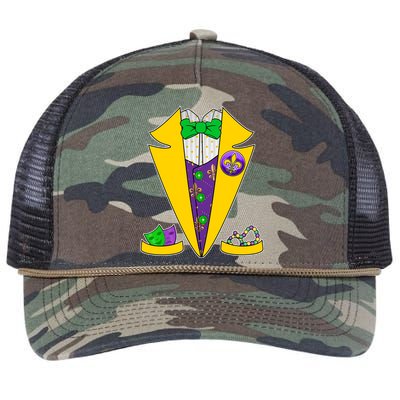 Mardi Gras Tuxedo Retro Rope Trucker Hat Cap