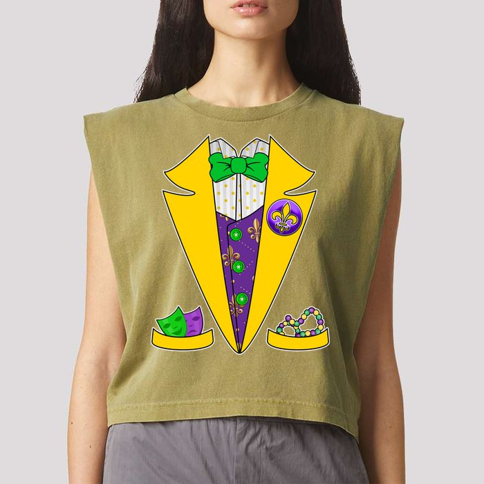 Mardi Gras Tuxedo Garment-Dyed Women's Muscle Tee