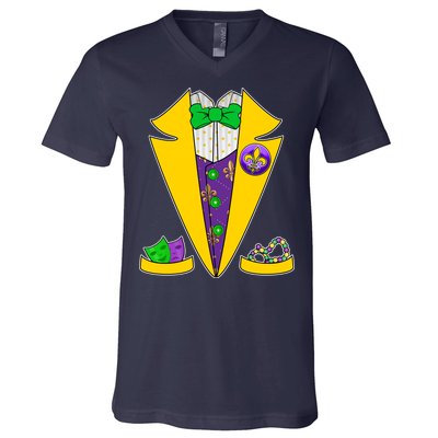 Mardi Gras Tuxedo V-Neck T-Shirt