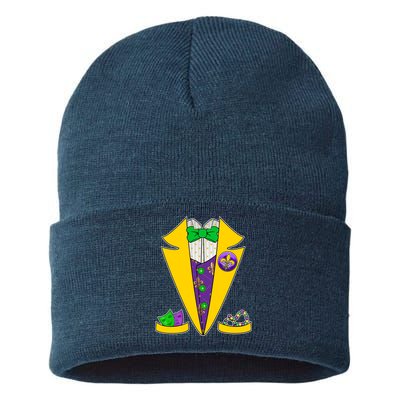 Mardi Gras Tuxedo Sustainable Knit Beanie