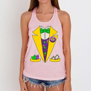 Mardi Gras Tuxedo Women's Knotted Racerback Tank