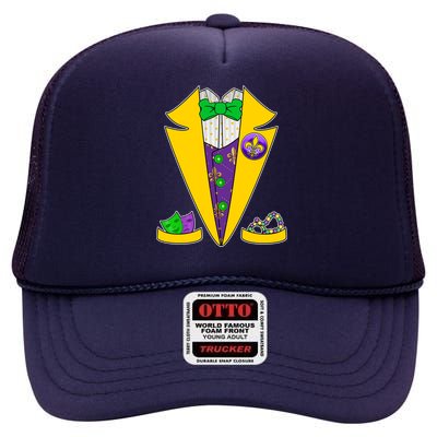 Mardi Gras Tuxedo High Crown Mesh Back Trucker Hat