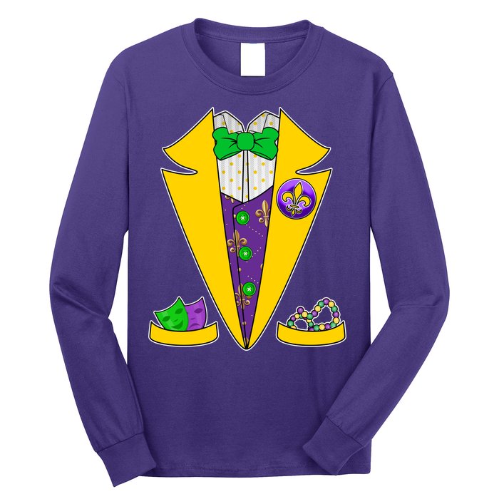 Mardi Gras Tuxedo Long Sleeve Shirt