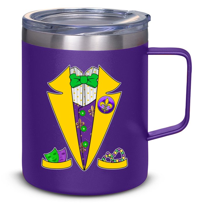 Mardi Gras Tuxedo 12oz Stainless Steel Coffee Mug