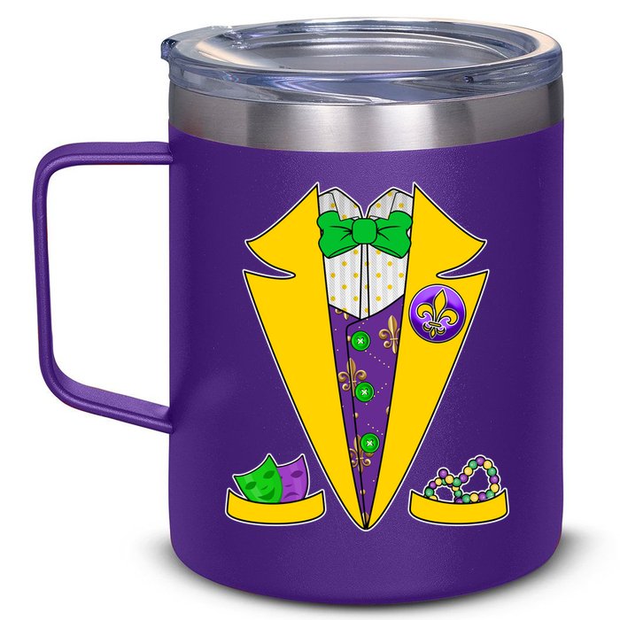 Mardi Gras Tuxedo 12oz Stainless Steel Coffee Mug