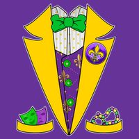 Mardi Gras Tuxedo 12oz Stainless Steel Coffee Mug