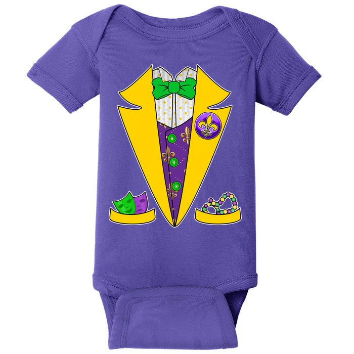 Mardi Gras Tuxedo Baby Bodysuit