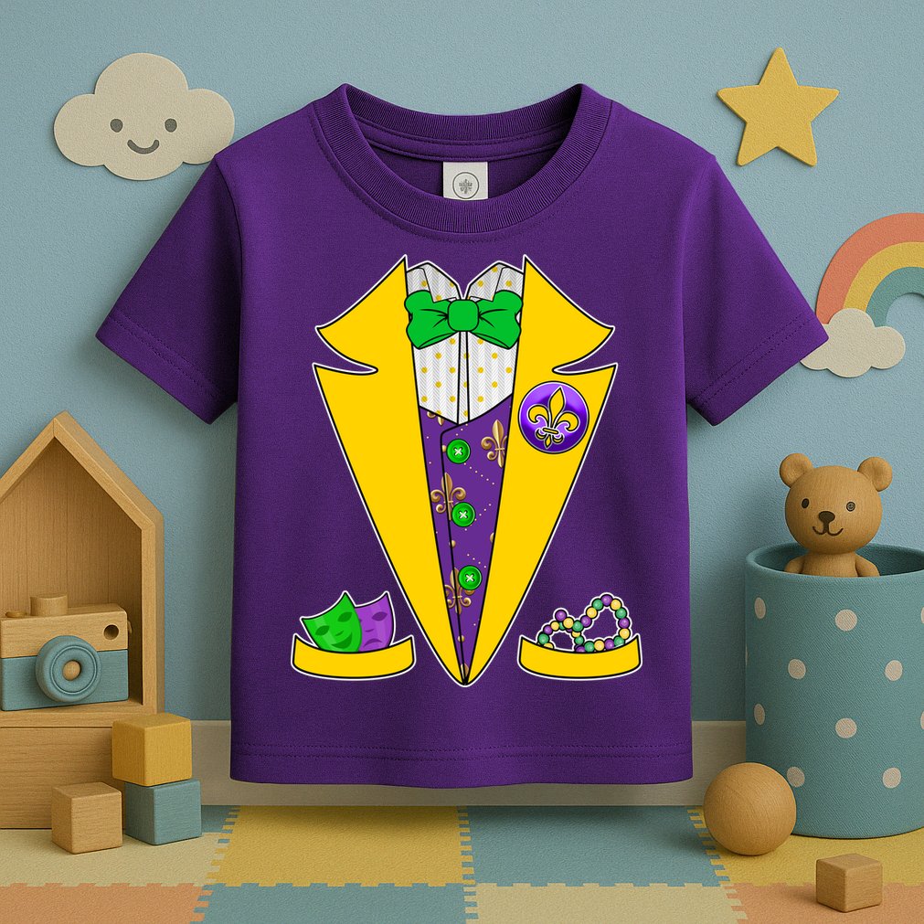 Mardi Gras Tuxedo Toddler T-Shirt