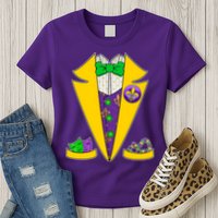 Mardi Gras Tuxedo Womens T-Shirt