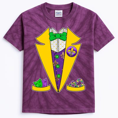 Mardi Gras Tuxedo Kids Tie-Dye T-Shirt