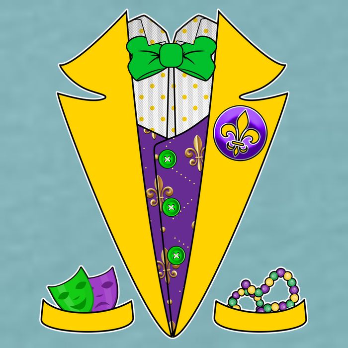 Mardi Gras Tuxedo Sueded Cloud Jersey T-Shirt