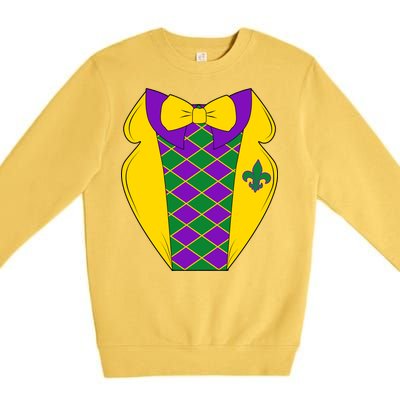 Mardi Gras Tuxedo Party Tux Premium Crewneck Sweatshirt