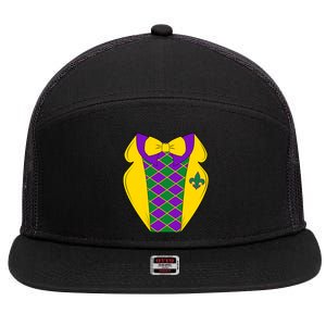 Mardi Gras Tuxedo Party Tux 7 Panel Mesh Trucker Snapback Hat