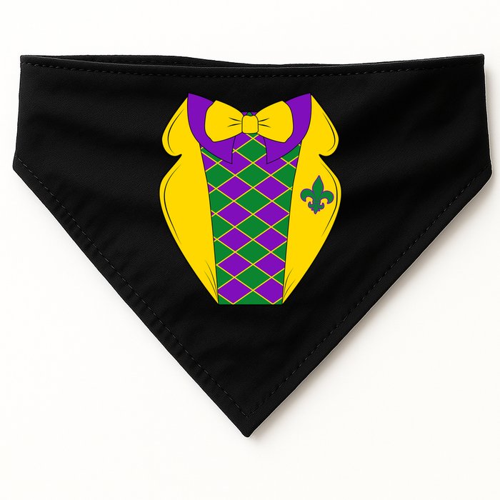 Mardi Gras Tuxedo Party Tux USA-Made Doggie Bandana