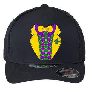 Mardi Gras Tuxedo Party Tux Flexfit Unipanel Trucker Cap