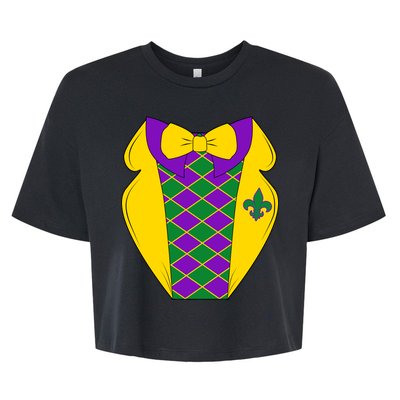 Mardi Gras Tuxedo Party Tux Bella+Canvas Jersey Crop Tee