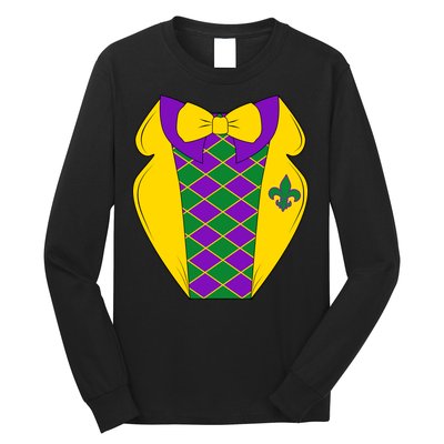 Mardi Gras Tuxedo Party Tux Long Sleeve Shirt