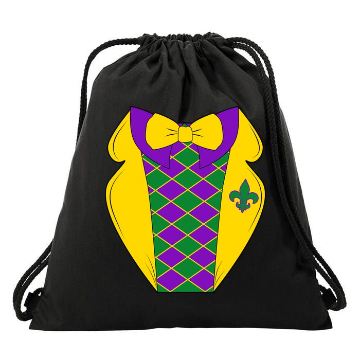 Mardi Gras Tuxedo Party Tux Drawstring Bag