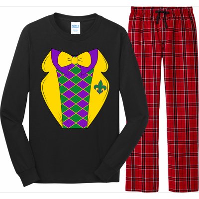 Mardi Gras Tuxedo Party Tux Long Sleeve Pajama Set