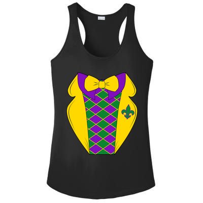 Mardi Gras Tuxedo Party Tux Ladies PosiCharge Competitor Racerback Tank