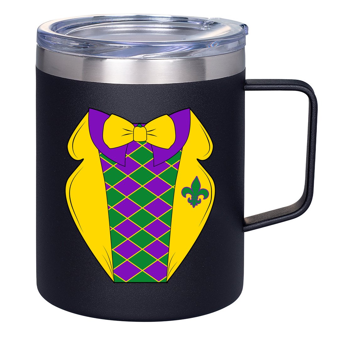Mardi Gras Tuxedo Party Tux 12oz Stainless Steel Coffee Mug
