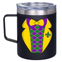 Mardi Gras Tuxedo Party Tux 12oz Stainless Steel Coffee Mug