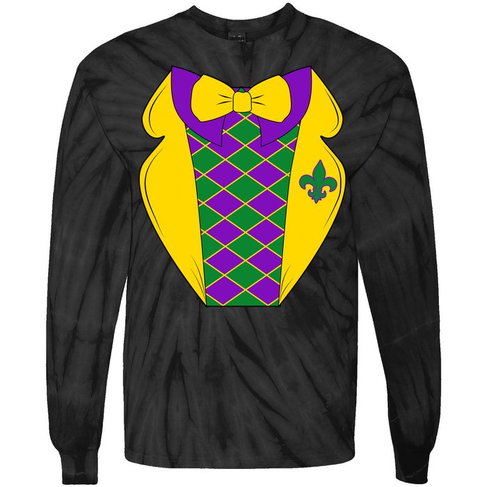 Mardi Gras Tuxedo Party Tux Tie-Dye Long Sleeve Shirt