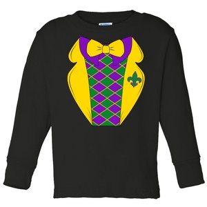 Mardi Gras Tuxedo Party Tux Toddler Long Sleeve Shirt