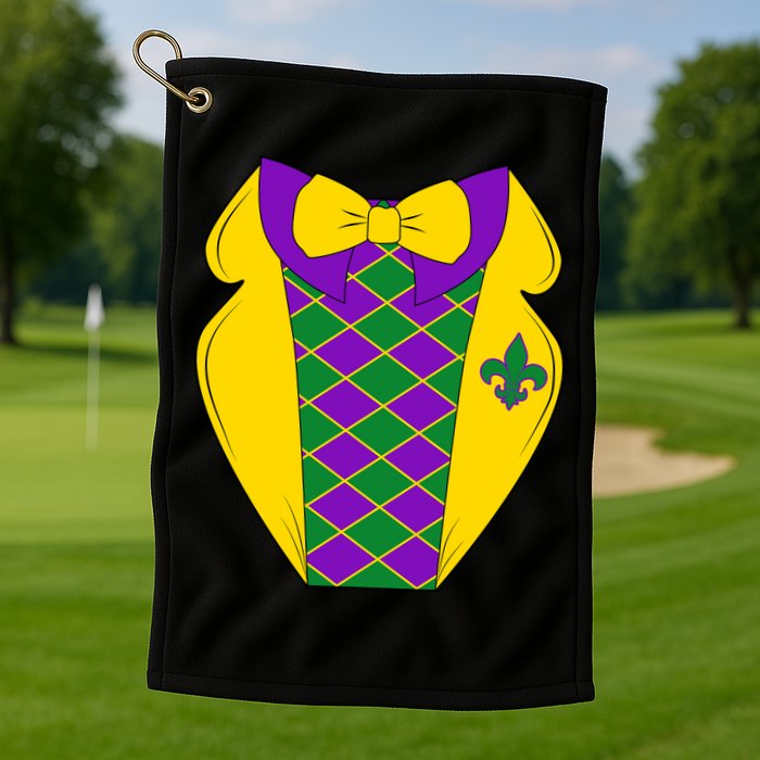 Mardi Gras Tuxedo Party Tux Golf Towel