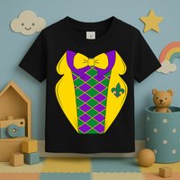 Mardi Gras Tuxedo Party Tux Toddler T-Shirt