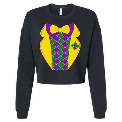 Mardi Gras Tuxedo Party Tux Cropped Pullover Crew