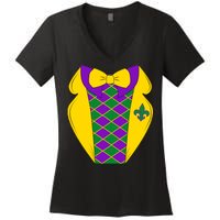 Mardi Gras Tuxedo Party Tux Women's V-Neck T-Shirt