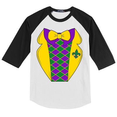 Mardi Gras Tuxedo Party Tux Kids Colorblock Raglan Jersey