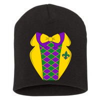 Mardi Gras Tuxedo Party Tux Short Acrylic Beanie