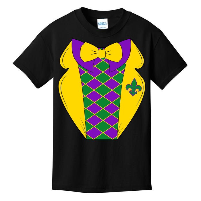 Mardi Gras Tuxedo Party Tux Kids T-Shirt