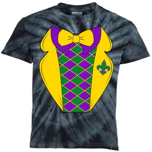 Mardi Gras Tuxedo Party Tux Kids Tie-Dye T-Shirt