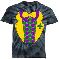 Mardi Gras Tuxedo Party Tux Kids Tie-Dye T-Shirt