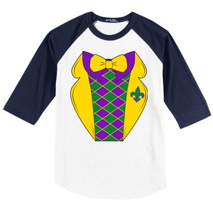 Mardi Gras Tuxedo Party Tux Baseball Sleeve Shirt