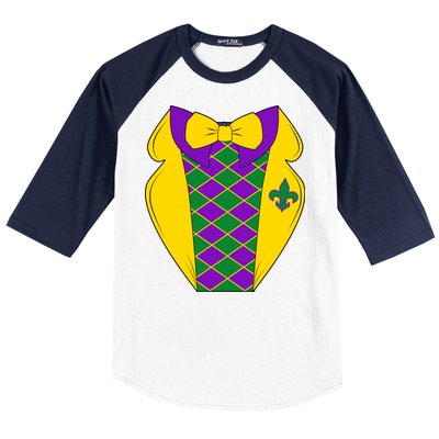 Mardi Gras Tuxedo Party Tux Baseball Sleeve Shirt