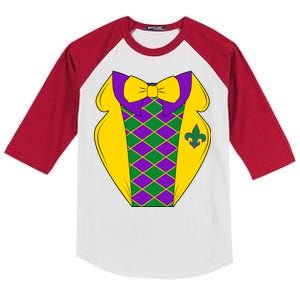 Mardi Gras Tuxedo Party Tux Kids Colorblock Raglan Jersey