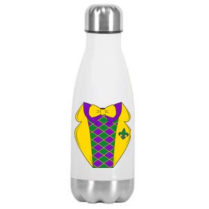 Mardi Gras Tuxedo Party Tux Stainless Steel Insulated Water Bottle