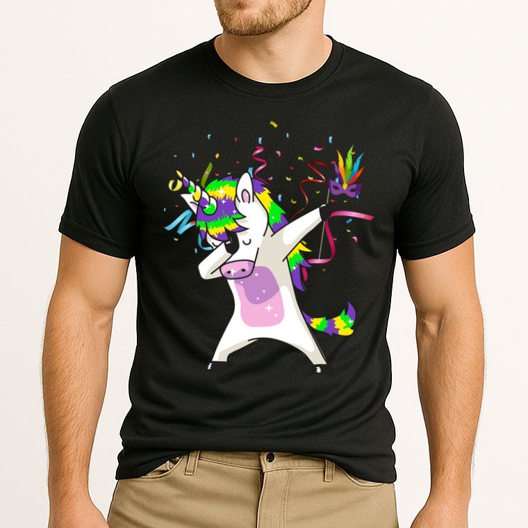 Mardi Gras Unicorn Celebration Cooling Performance Crew T-Shirt