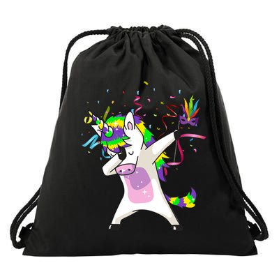 Mardi Gras Unicorn Celebration Drawstring Bag